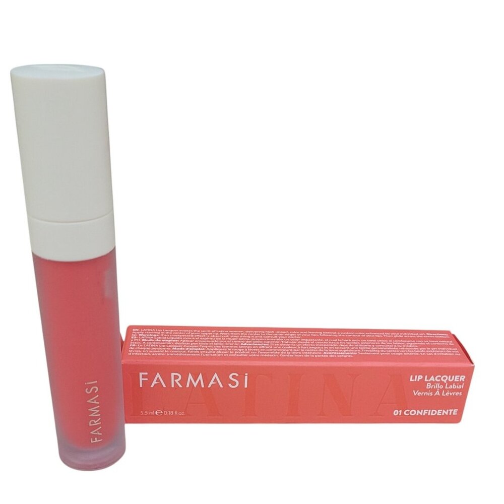 FARMASI Latina Lip Lacquer 01 Confidente Vibrant Long Lasting Coral 0.18‎ fl.oz